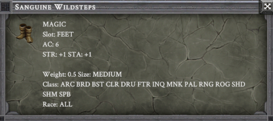 SANGUINE WILDSTEPS item card